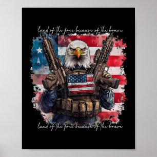 America Land Of The Free 4th Of July Patriotic Us Poster
