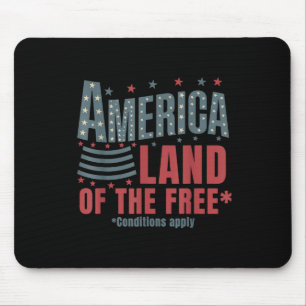 America Land Of The Free Patriotic 4th Of July Mouse Pad