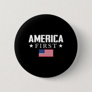 America Land Of The Free Usa Red White And Blue 4t 6 Cm Round Badge