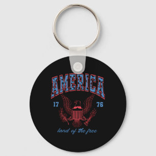 America Land Of The Free Usa Red White And Blue 4t Key Ring