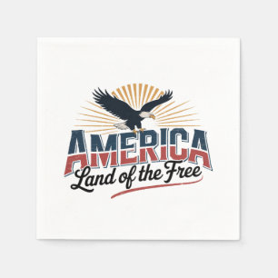 America – Land of the Free with Majestic Eagle Napkin