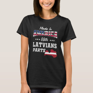 America Latvian Parts Latvia Map Usa Flag Ancestry T-Shirt