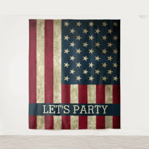 AMERICA LETS PARTY BACKDROP TAPESTRY