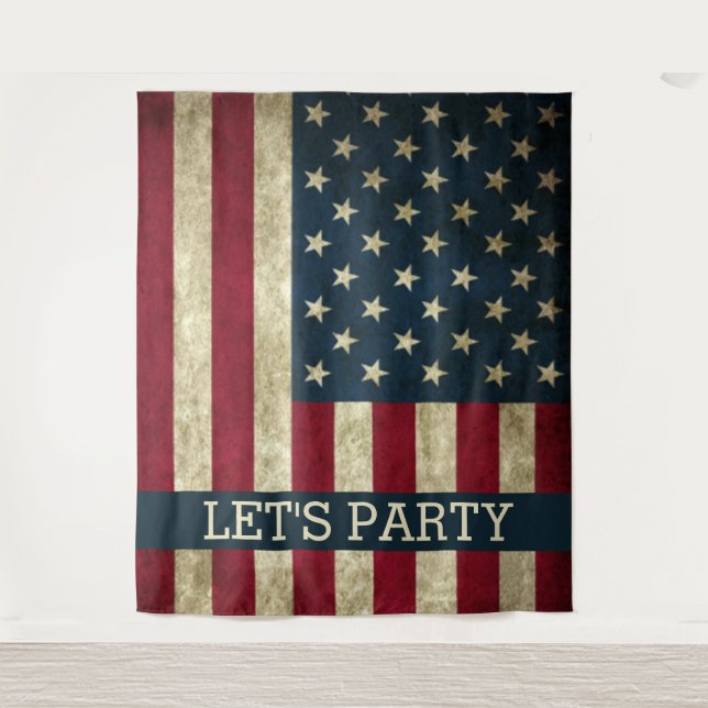 AMERICA LETS PARTY BACKDROP TAPESTRY (Front)