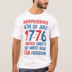 America Liberty, Red, White, Blue, USA Freedom  T-Shirt
