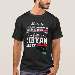 America Libyan Parts Libya Map Usa Flag Ancestry T-Shirt