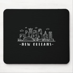 America Louisiana New Orleans Skyline Silhouette Mouse Pad