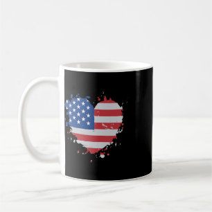 America Love Flag Usa Heart 4th Of July American P Coffee Mug