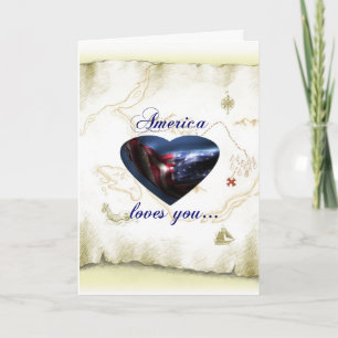 America Loves You-Valentine for Soldier Holiday Card