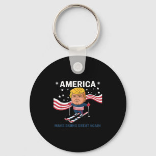 America Make Skiing Great Again Donald Trump Key Ring