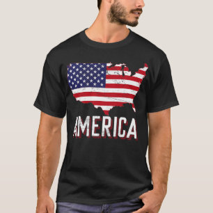 America Map American Flag T-Shirt