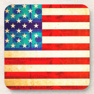 America money flag coaster