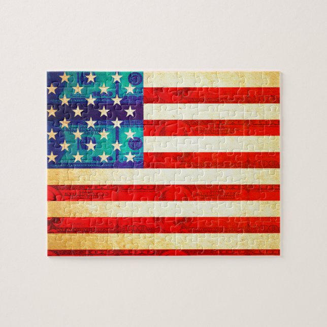 America money flag jigsaw puzzle (Horizontal)