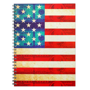 America money flag notebook