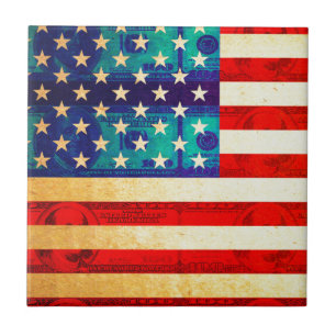 America money flag tile