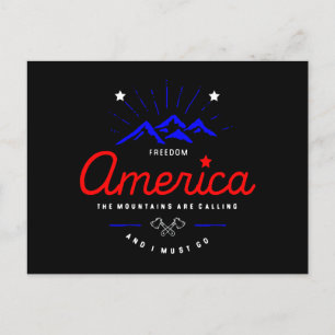 America Mountains are Calling I Must Go Dark Colou Postcard