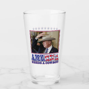 America Needs a Cowboy - Trump Glass