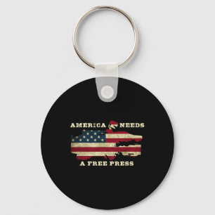 America Needs A Free Press Anti-trump 1st Amendmen Key Ring