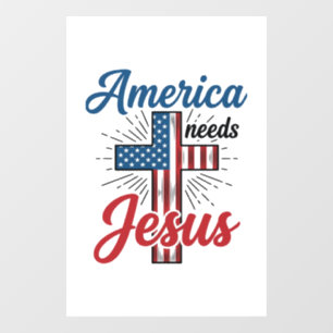 America Needs Jesus Patriotic Cross Shirt Design_1