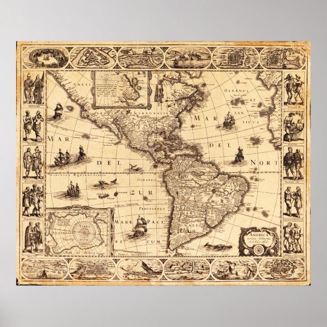 America, Noviter Delineata Map (1622) Poster (Front)