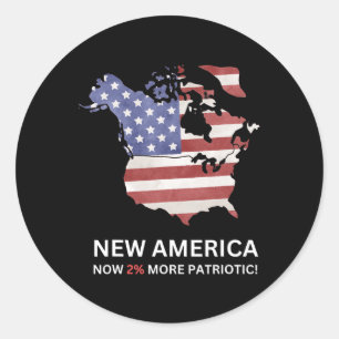 America Now 2% More Patriotic 51 State Flag A Trum Classic Round Sticker