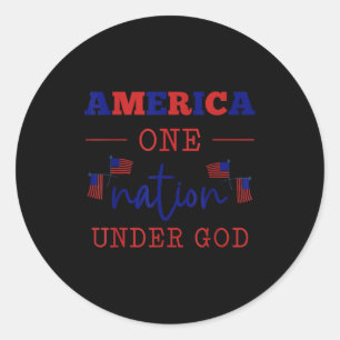 America One Nation Under God Classic Round Sticker