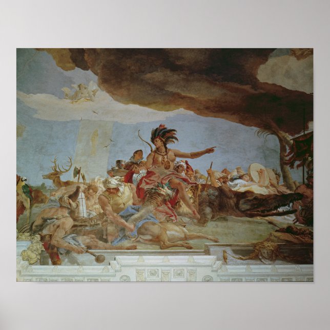 America, one of the Four Continents Poster (Front)