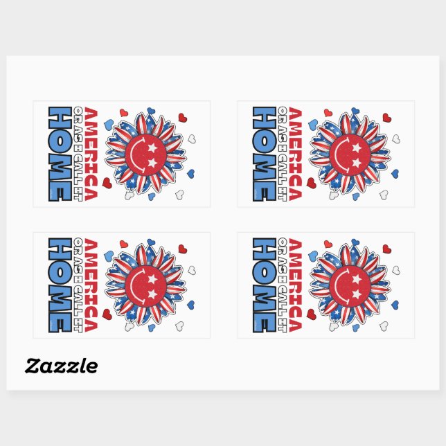 AMERICA, OR AS I CALL IT, HOME RECTANGULAR STICKER (Sheet)