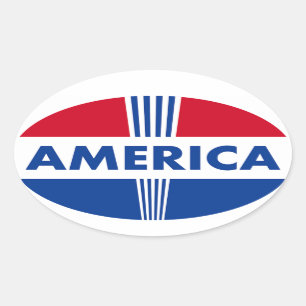 America Oval Sticker