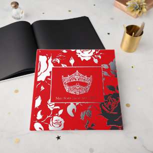 America Pageant Crown Foil Roses Scrapbook Guest Book