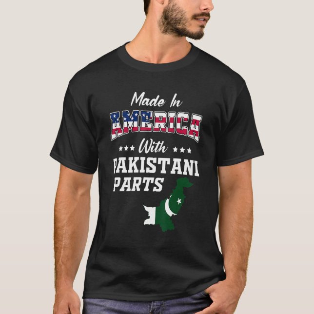 America Pakistani Parts Pakistan Map Usa Flag Root T-Shirt (Front)