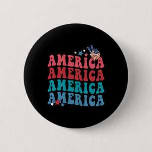 America Patriotic 4th Fourth Of July Independence 6 Cm Round Badge