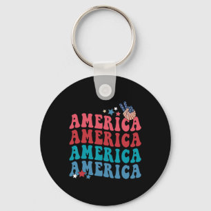 America Patriotic 4th Fourth Of July Independence Key Ring