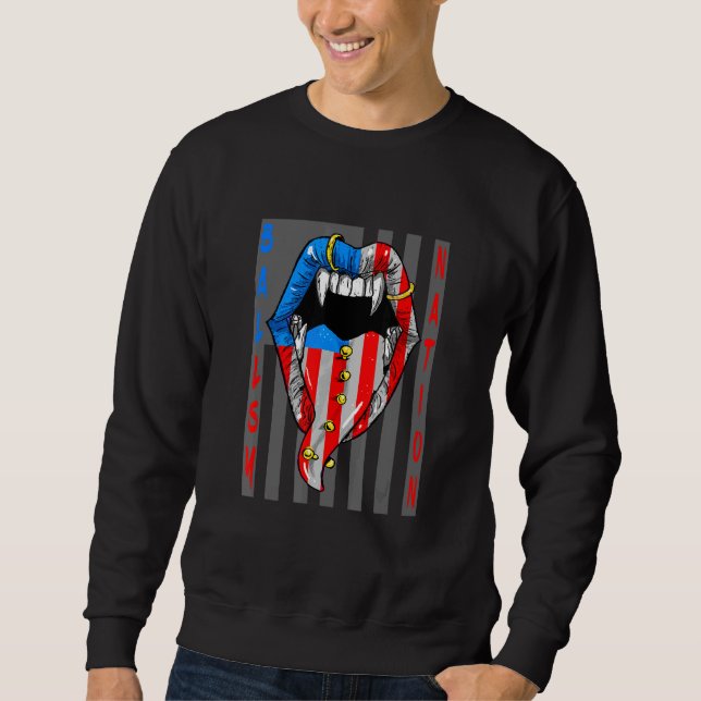 America Patriotic Brave Ballsy Nation Modern Grunt Sweatshirt (Front)