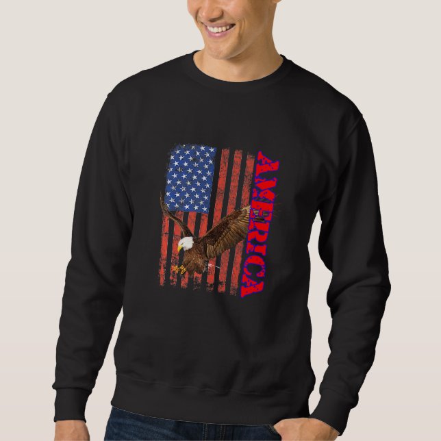 America Patriotic Flag Eagle Sweatshirt (Front)