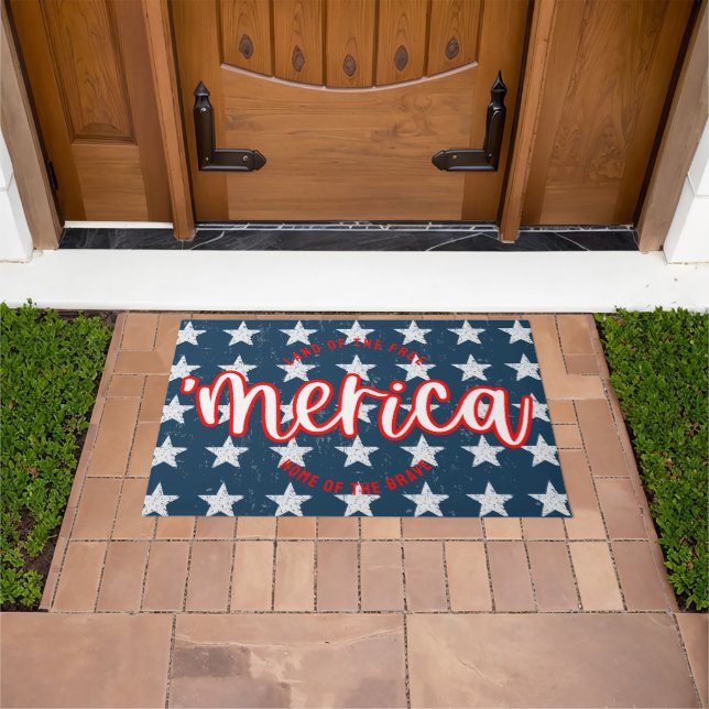 America Patriotic Front Door Mat (Outdoor)