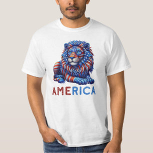 America, Patriotic Lion  T-Shirt