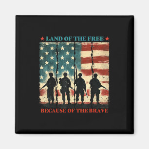 America Patriotic Military Land Of The Free Becaus Magnet