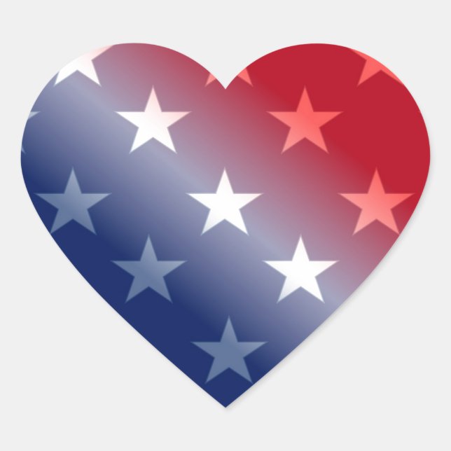 america patriotic red white blue heart sticker (Front)