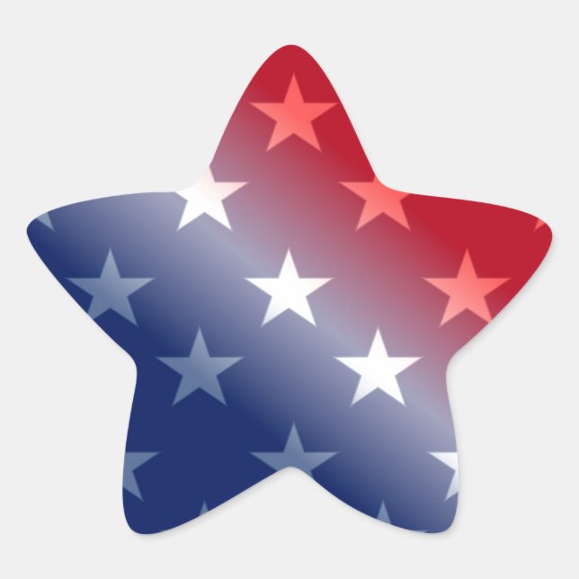 america patriotic red white blue star sticker (Front)