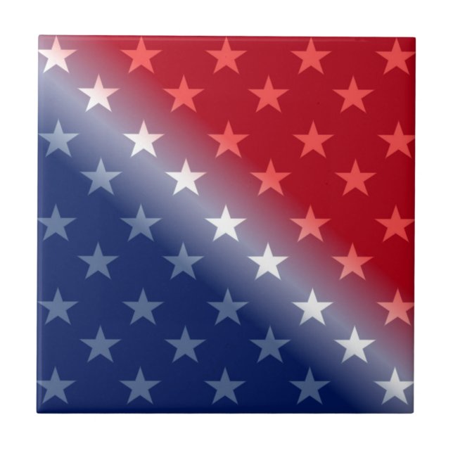 america patriotic red white blue tile (Front)