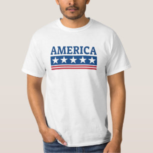 America Patriotic Typography T-Shirt