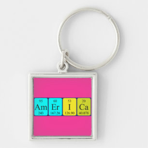 America periodic table name keyring