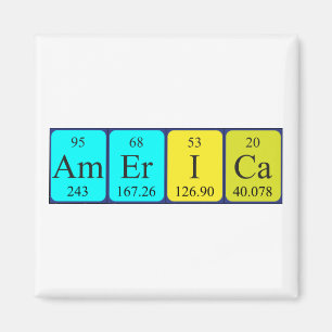 America periodic table name magnet
