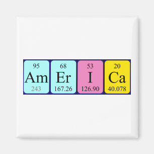 America periodic table name magnet