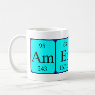 America periodic table name mug