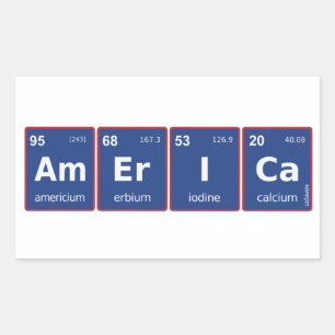 AMERICA periodic table Rectangular Sticker