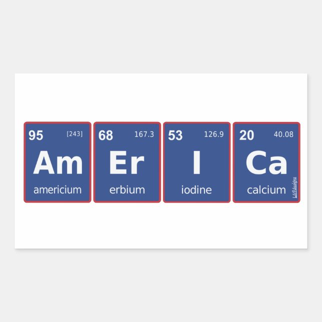 AMERICA periodic table                             Rectangular Sticker (Front)