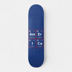 AMERICA periodic table square Skateboard