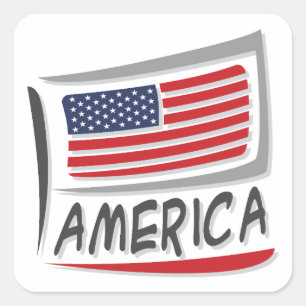 America Pride X Flag Square Sticker